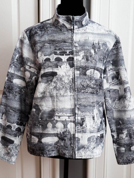 Chico's Jackets & Blazers - Chico's Full Zip Up Statement Jacket European Tapestry Print Sz 1 (M) Artsy